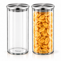 Wilmax Vorratsglas 1500 ml mit Edelstahldeckel 2er-Set Transparent
