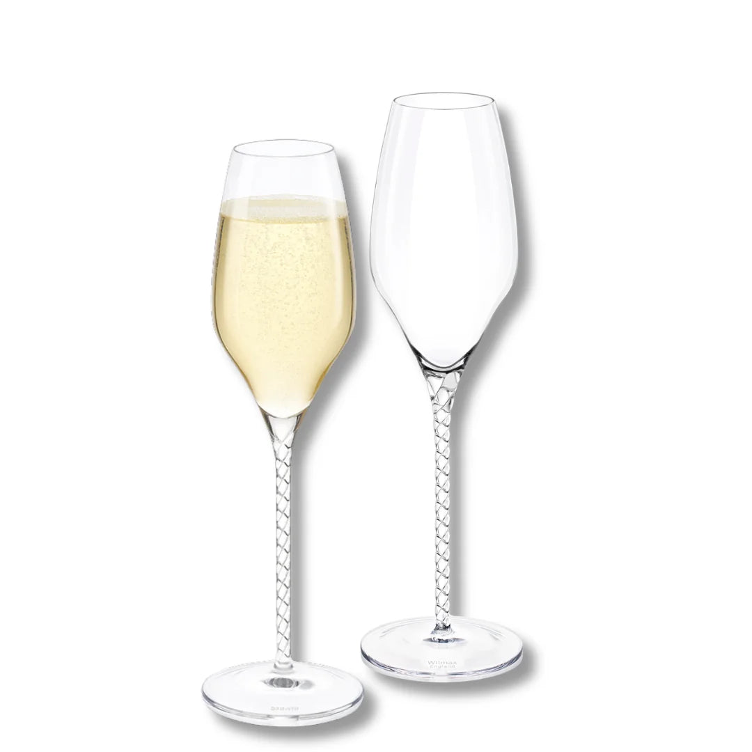 Wilmax Champagnerflöte 300 ml 2er-Set Transparent aus Wilmax Crystalline-Serie