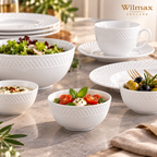Wilmax Schale 600 ml 14 cm Weiß aus Porzellan