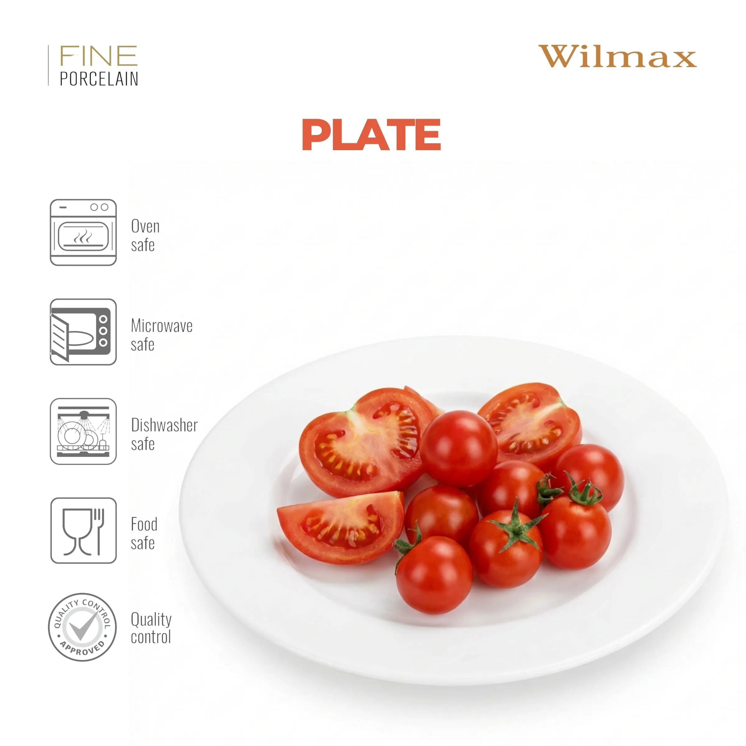 Wilmax Servierplatte 30,5 cm Weiß aus Porzellan