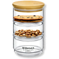 Wilmax Vorratsglas 3-stufig mit Bambusdeckel Transparent