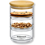 Wilmax Vorratsglas 3-stufig mit Bambusdeckel Transparent