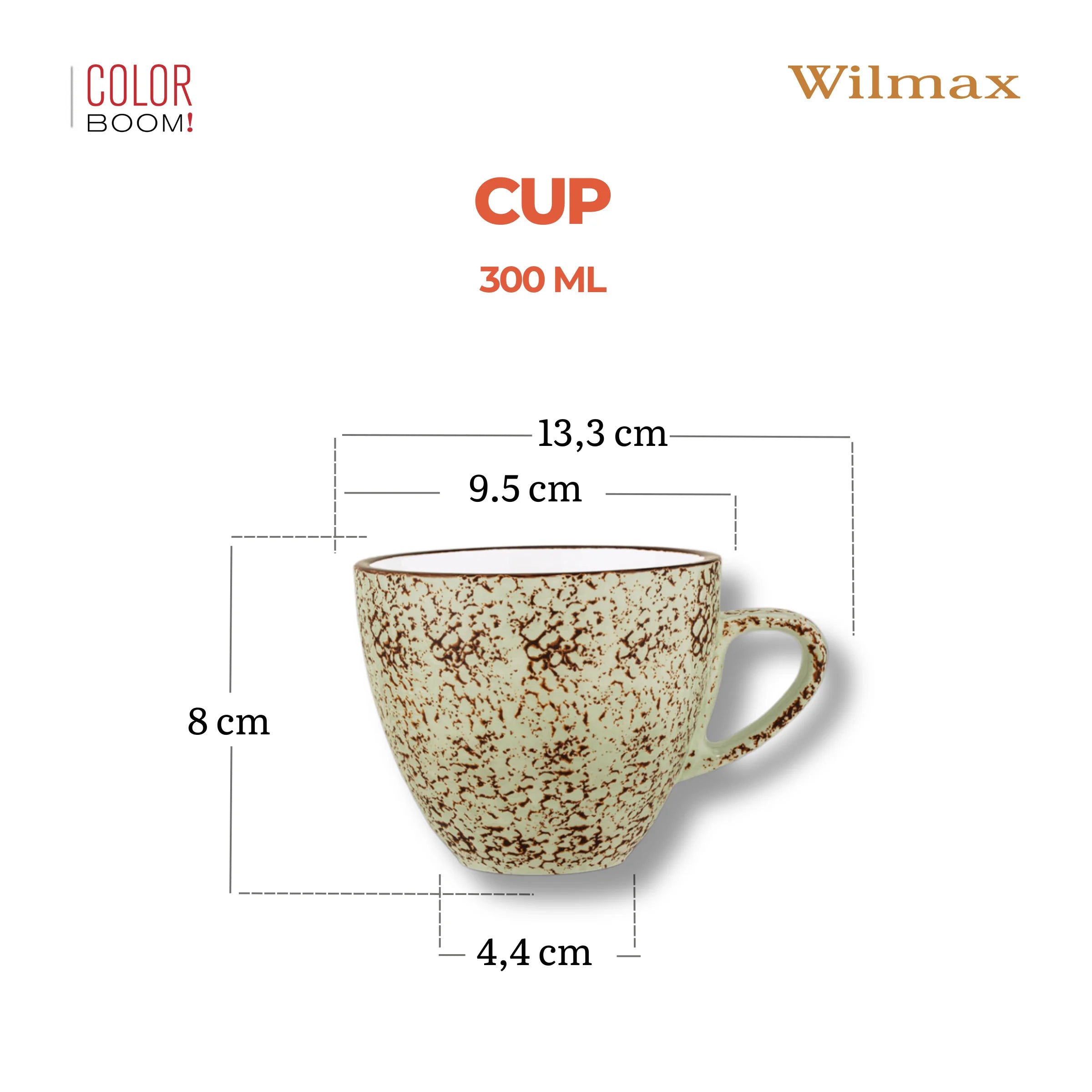 Wilmax Tasse 300 ml Pistazie aus Porzellan