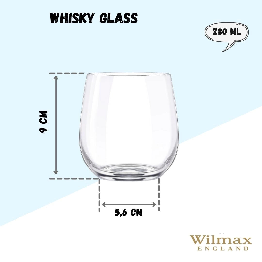 Wilmax Whiskyglas 400 ml Kristallglas Transparent 2er Set WL-888051/2C