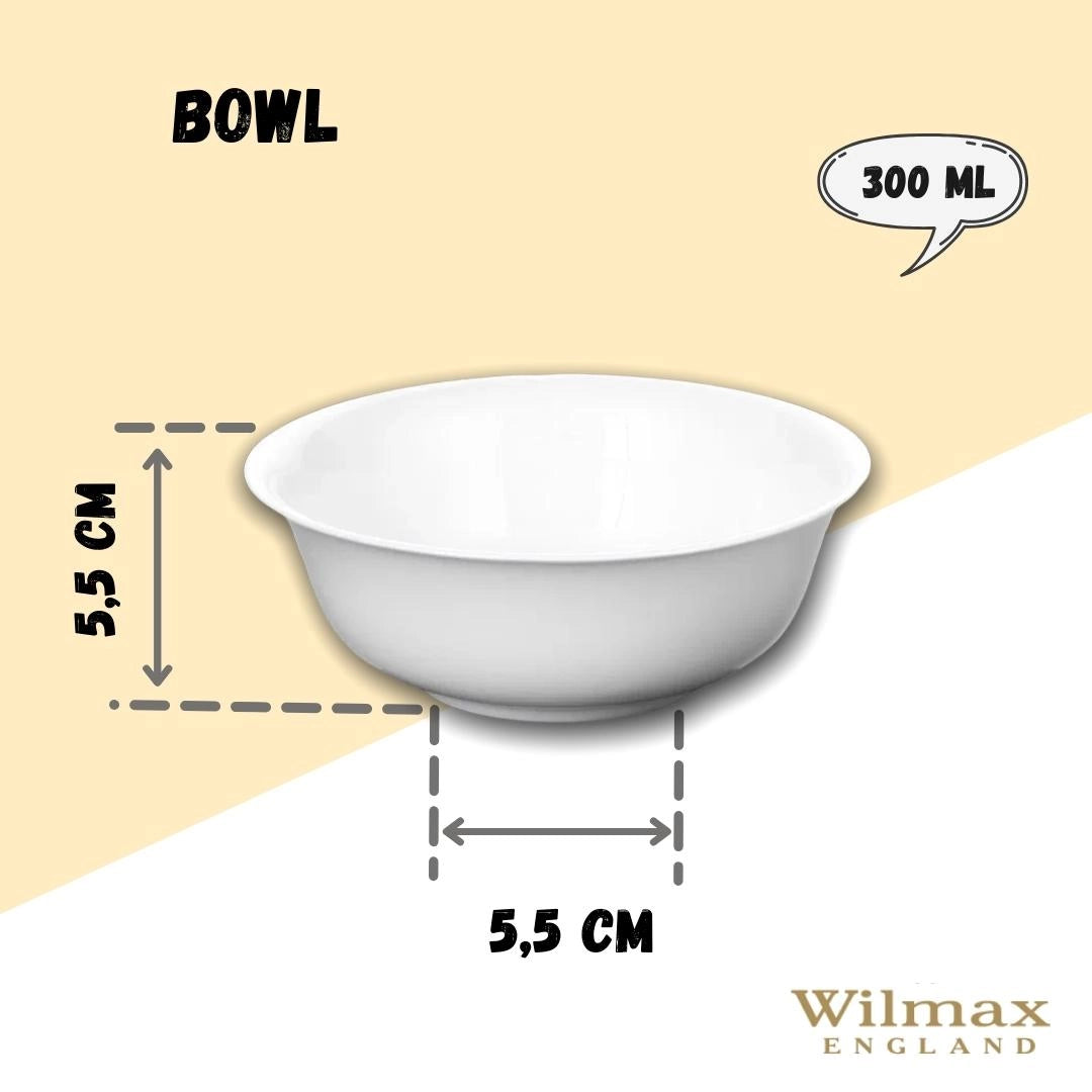 Wilmax Schale 300 ml 11.5 cm aus Porzellan, Weiß WL-992003/A