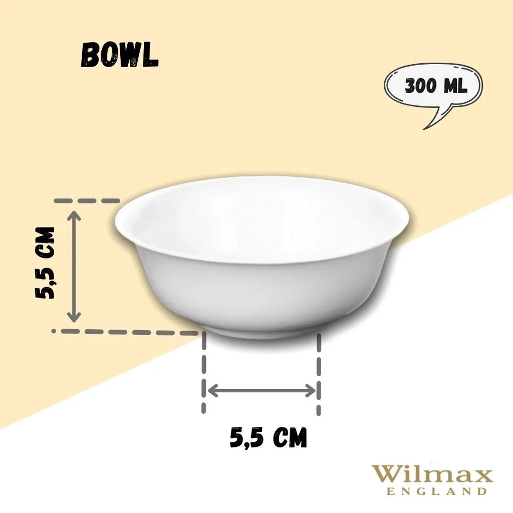 Wilmax Schale 300 ml 11,5 cm Weiß aus Porzellan