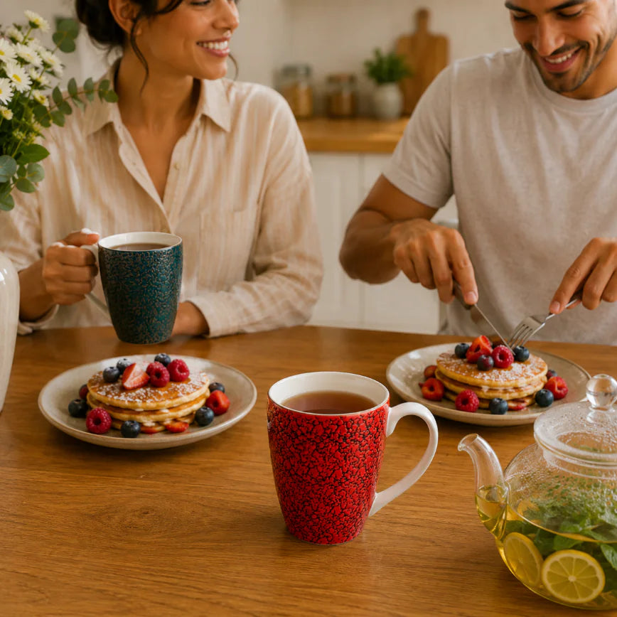 Wilmax Becher 450 ml Rot aus Porzellan