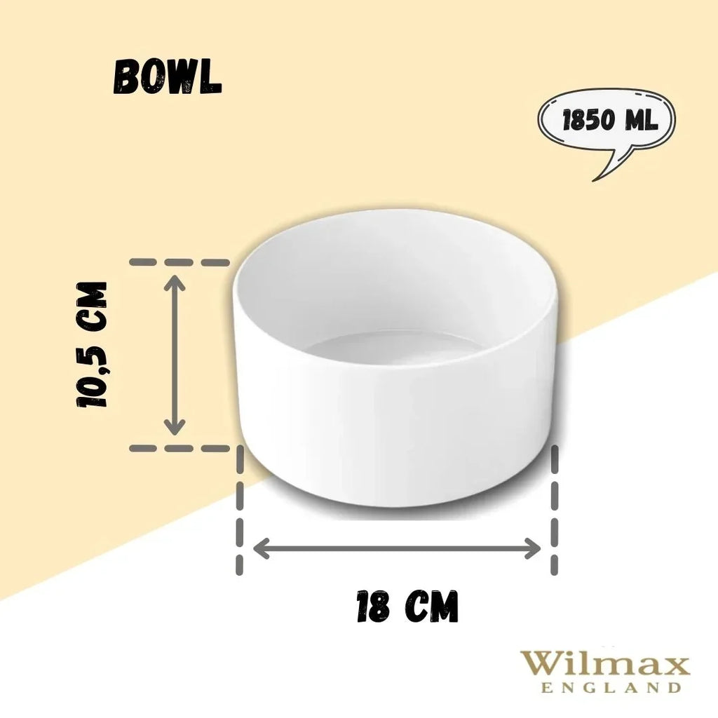 Wilmax Schale 18 cm 1850 ml Weiß aus Porzellan