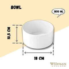Wilmax Porzellanschüssel, 18 cm, 1850 ml, WL-992747/A