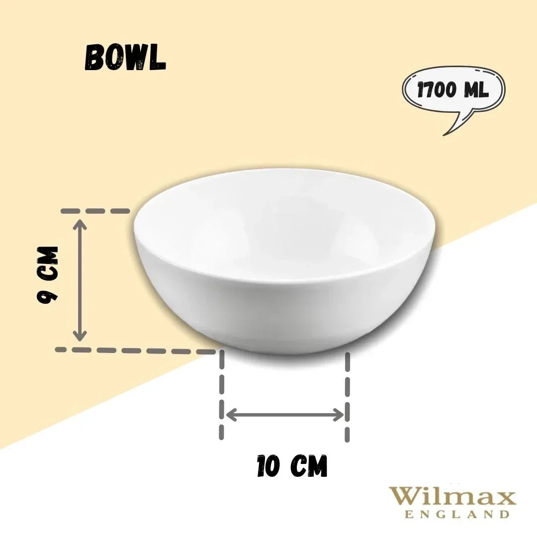 Wilmax Schale 20 cm 1700 ml Weiß aus Porzellan