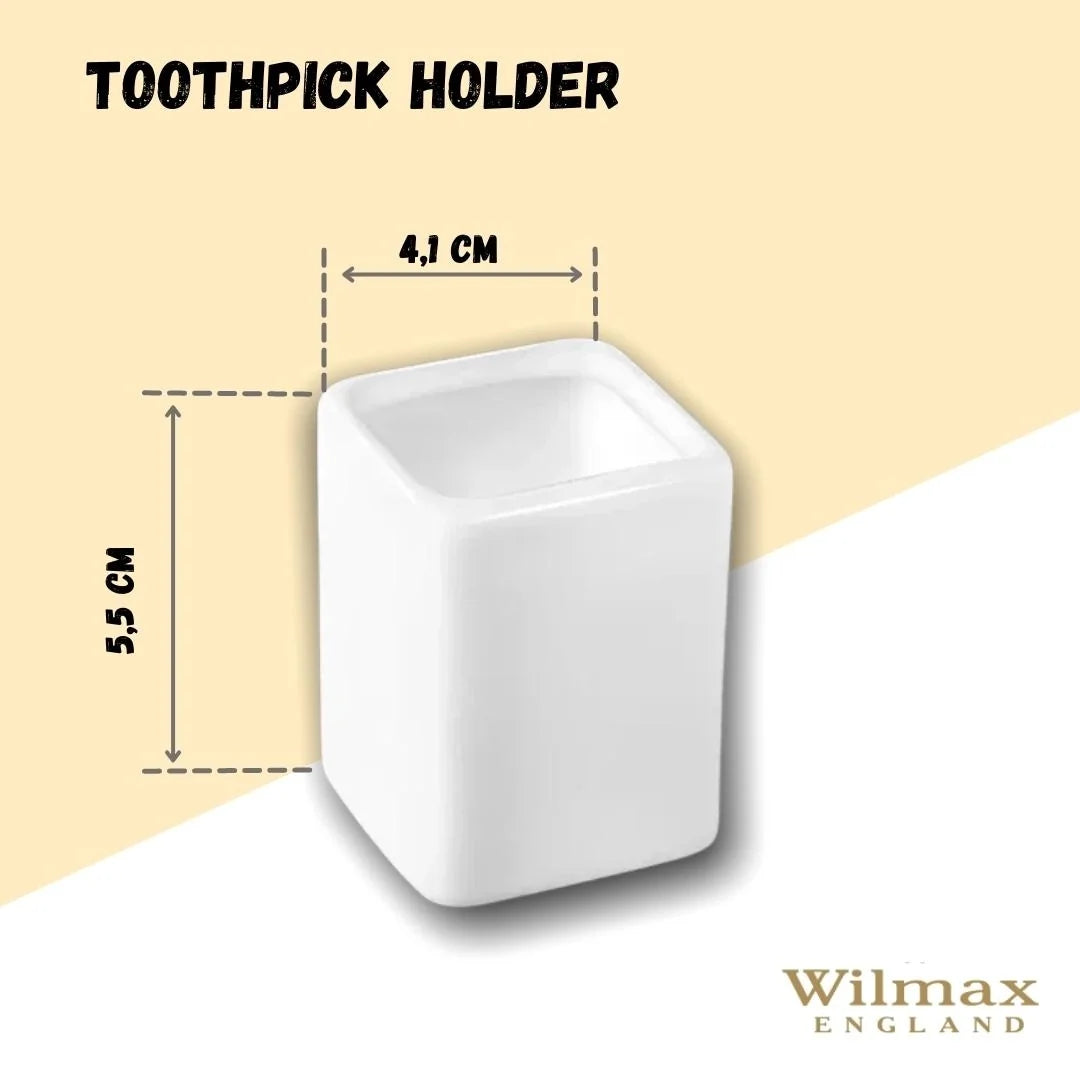 Wilmax Zahnstocherhalter Weiß aus Porzellan