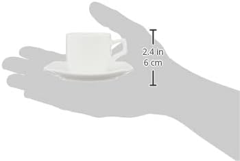 Wilmax WL-993041/2C Porzellan Kaffeetassen- und Untertassen-Set, Weiss, 90mL Kapazität, 2 Stück