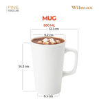Wilmax Becher 500 ml Weiß aus Porzellan
