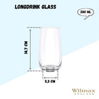 Wilmax Longdrinkglas 500 ml Kristallglas Transparent 2er Set WL-888052/2C