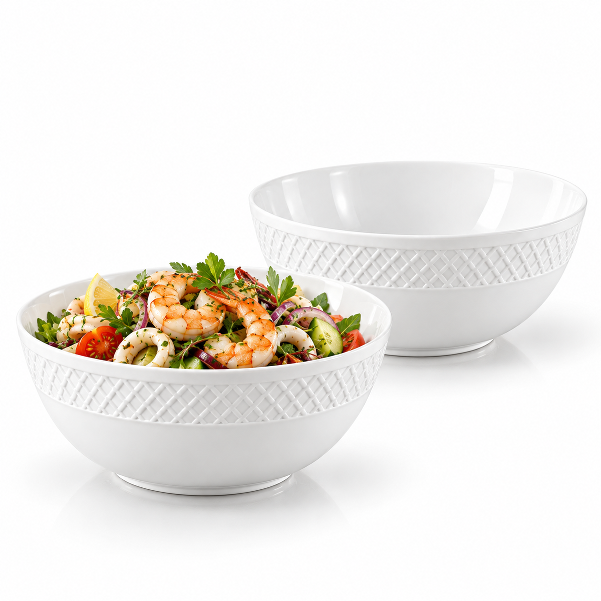 Wilmax Schale 16 cm 930 ml 2er-Set Weiß aus Porzellan
