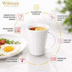 Wilmax Tasse 380 ml 4er-Set Weiß aus Porzellan