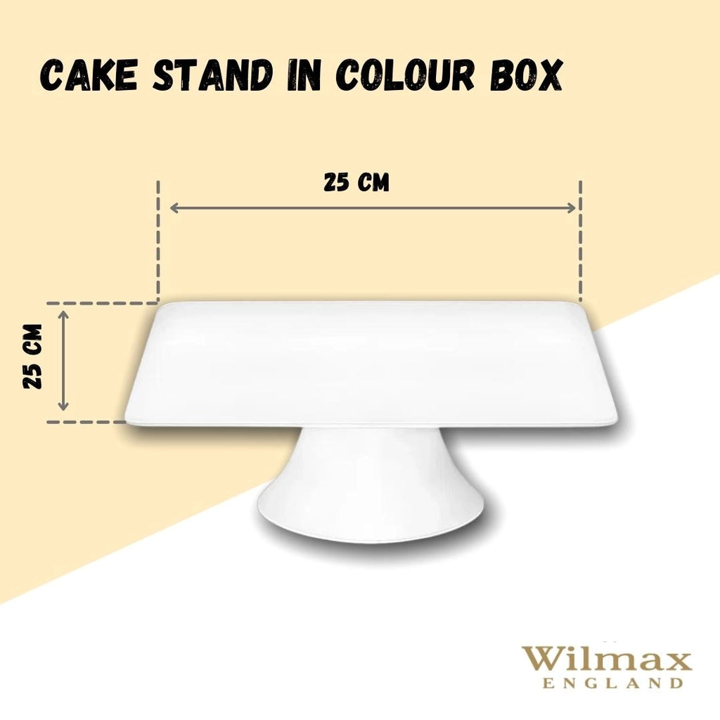 Wilmax Kuchenständer 25 x 25 cm Porzellan Weiß WL-996131/A