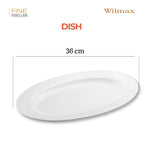 Wilmax Platte 36 cm Weiß aus Porzellan