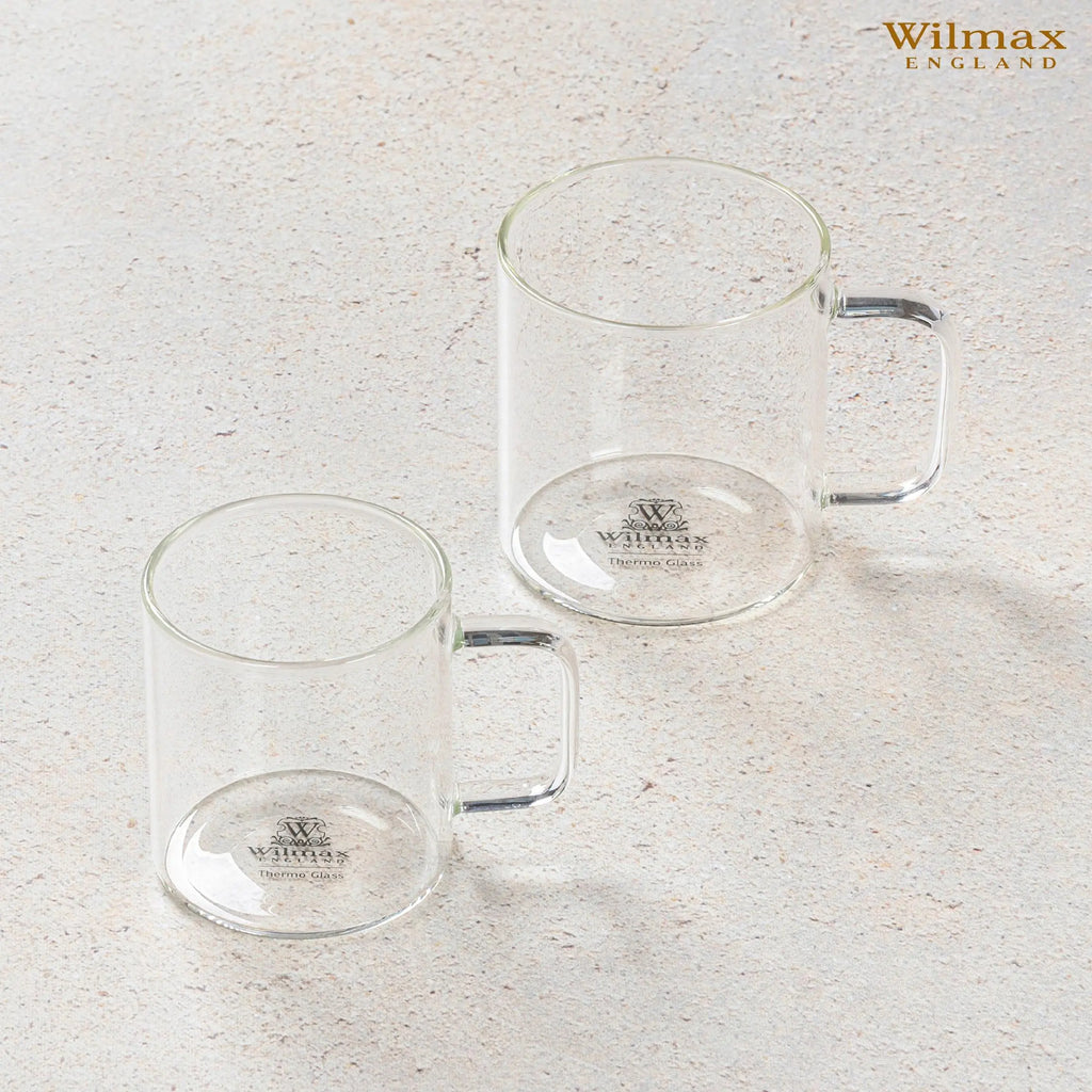Wilmax Glastasse 250 ml 6er-Set Transparent aus Borosilikatglas