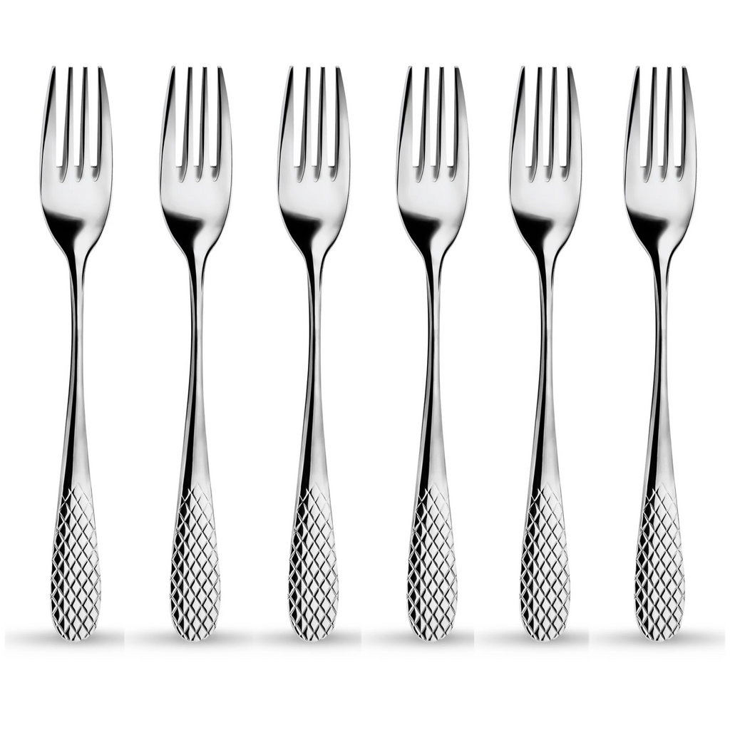Wilmax Tafelgabel 20 cm 6er-Set Silber aus Edelstahl