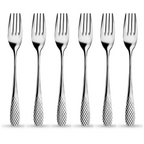 Wilmax Tafelgabel 20 cm 6er-Set Silber aus Edelstahl