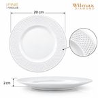 Wilmax Dessertteller 20 cm 6er-Set Weiß aus Porzellan