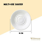 Wilmax Mehrzweck-Untertasse 14 cm Weiß aus Porzellan