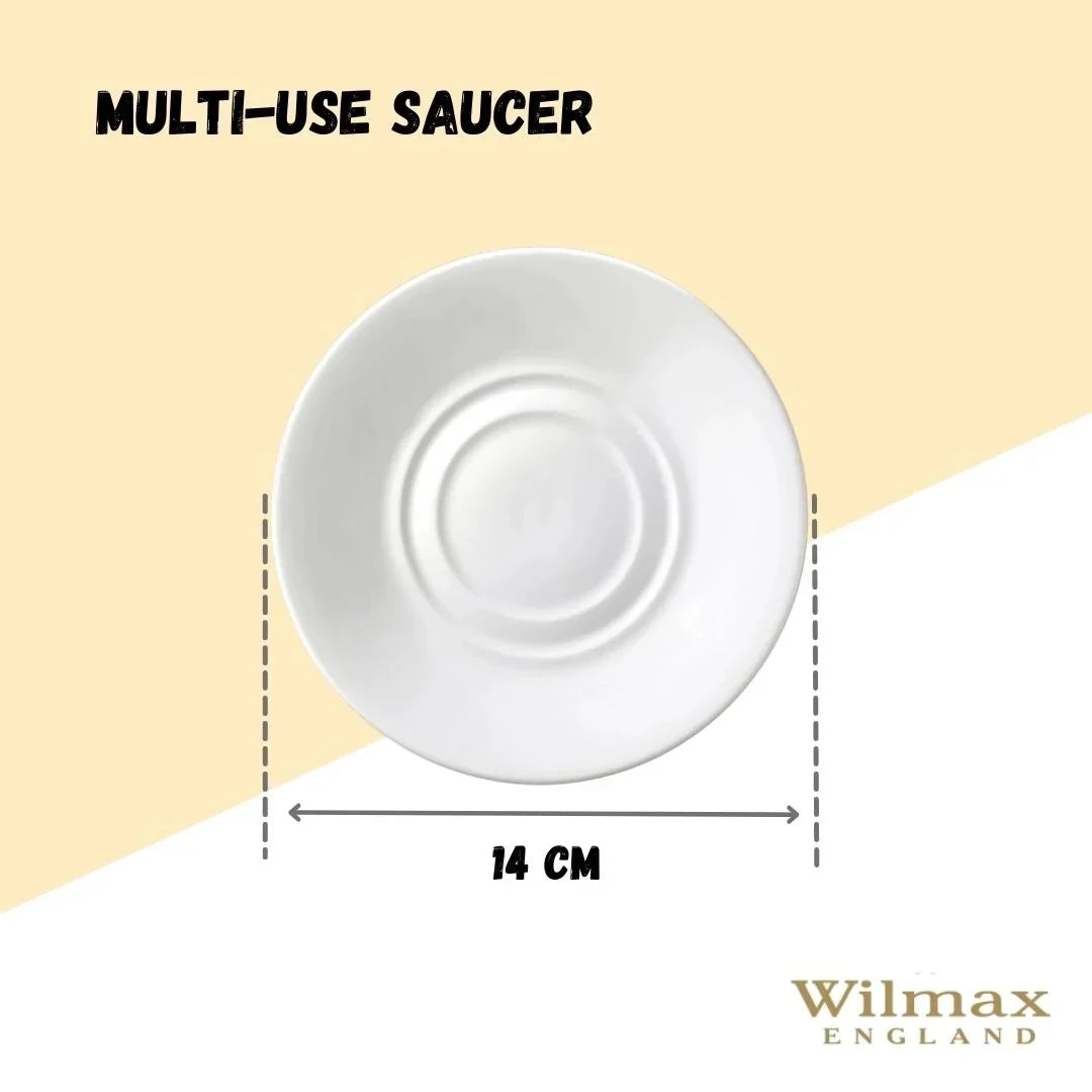 Wilmax Mehrzweck-Untertasse 14 cm Weiß aus Porzellan