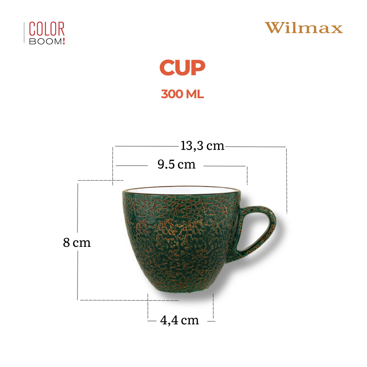 Wilmax Tasse 300 ml Grün aus Porzellan