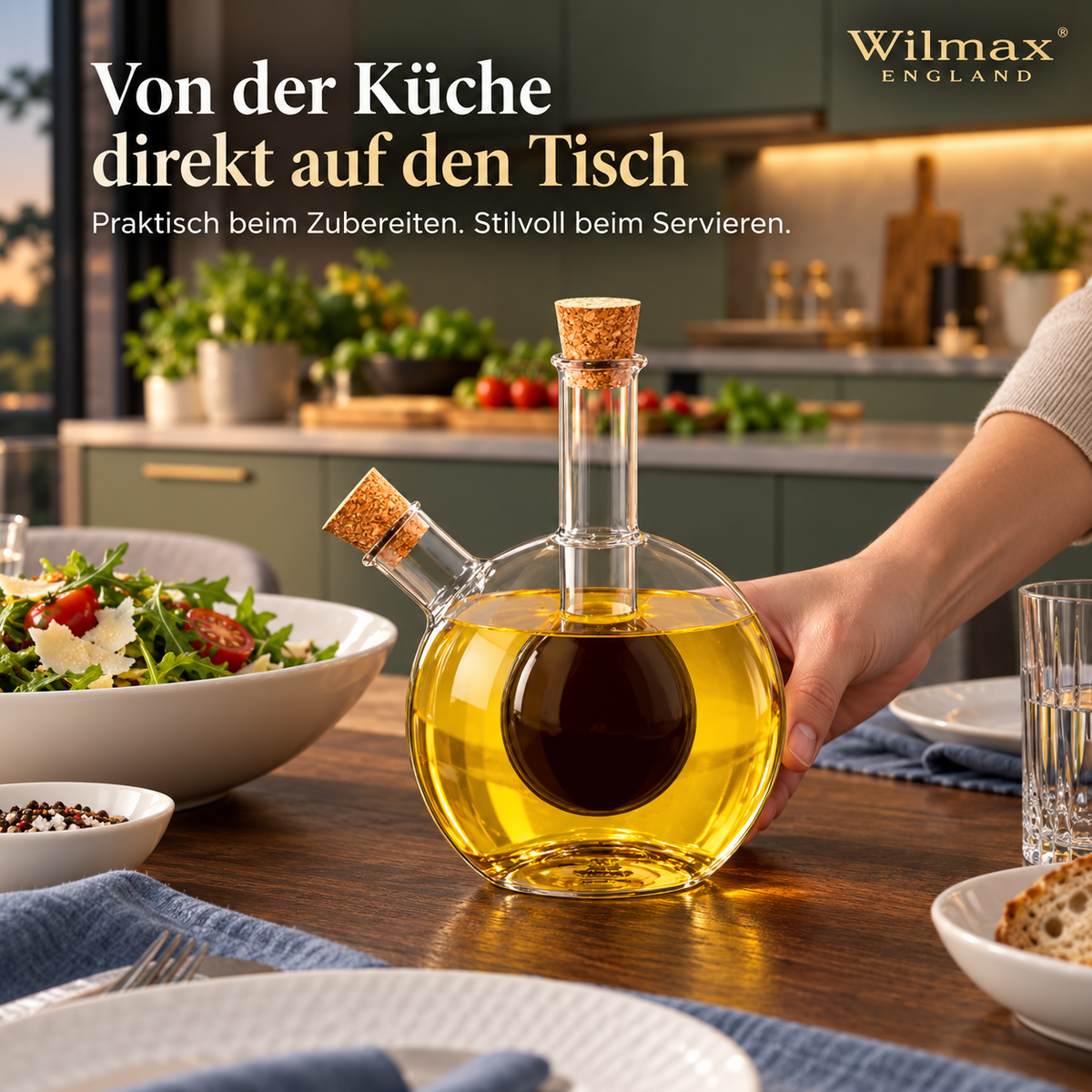 Wilmax Öl- und Essigflasche 300/60 ml Transparent aus Glas