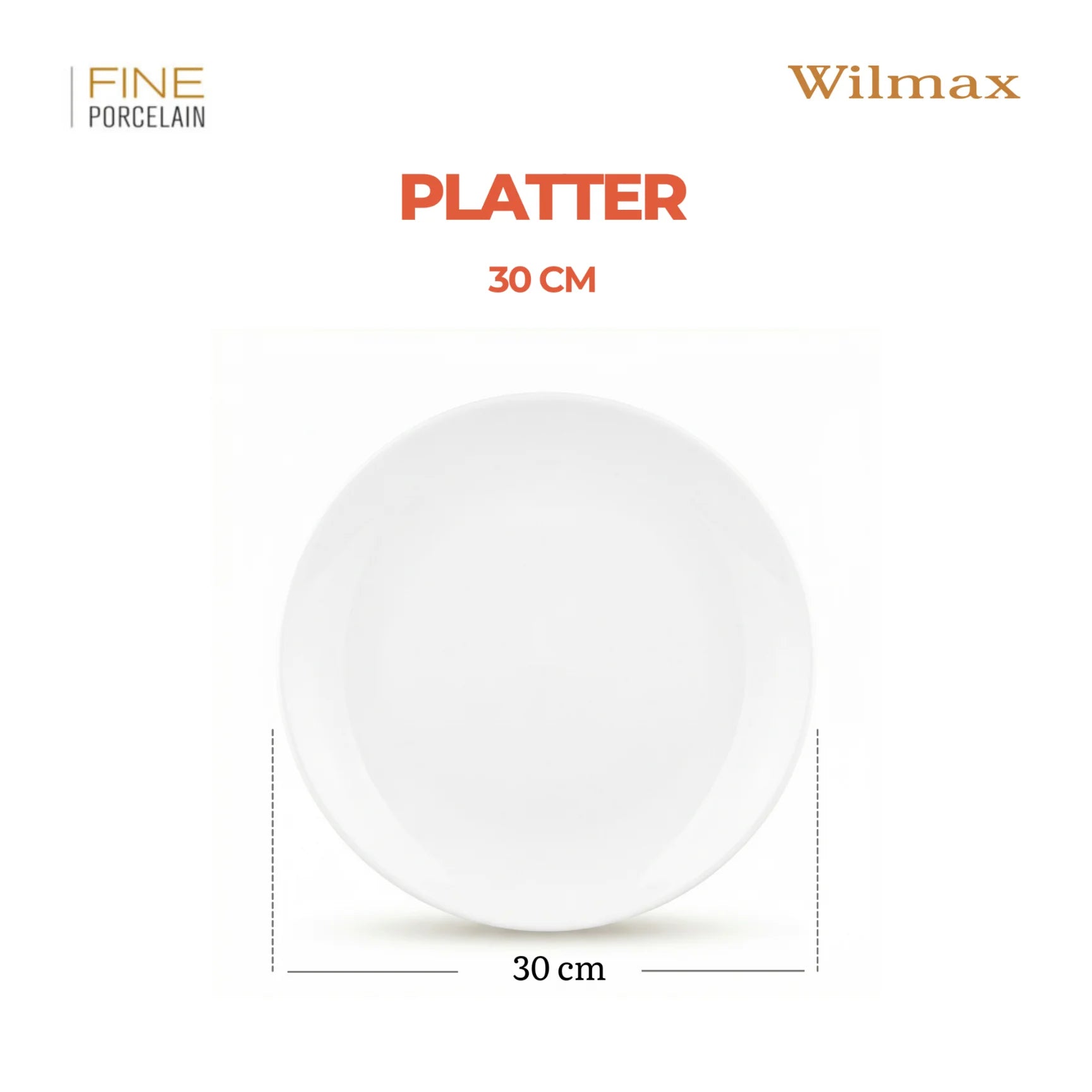 Wilmax Servierplatte 30,5 cm Weiß aus Porzellan