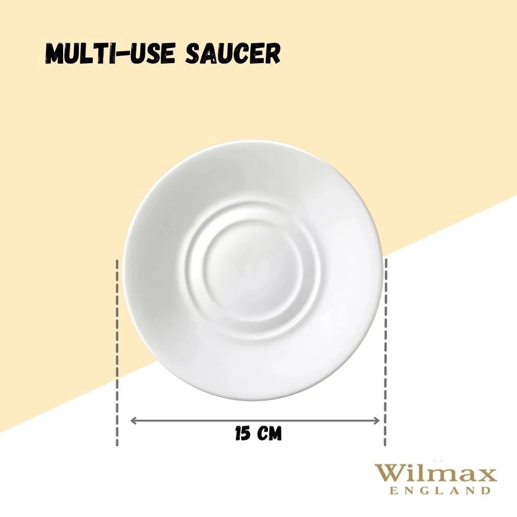 Wilmax Mehrzweck-Untertasse 15 cm Weiß aus Porzellan