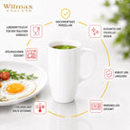 Wilmax Becher 630 ml 2er-Set Weiß aus Porzellan