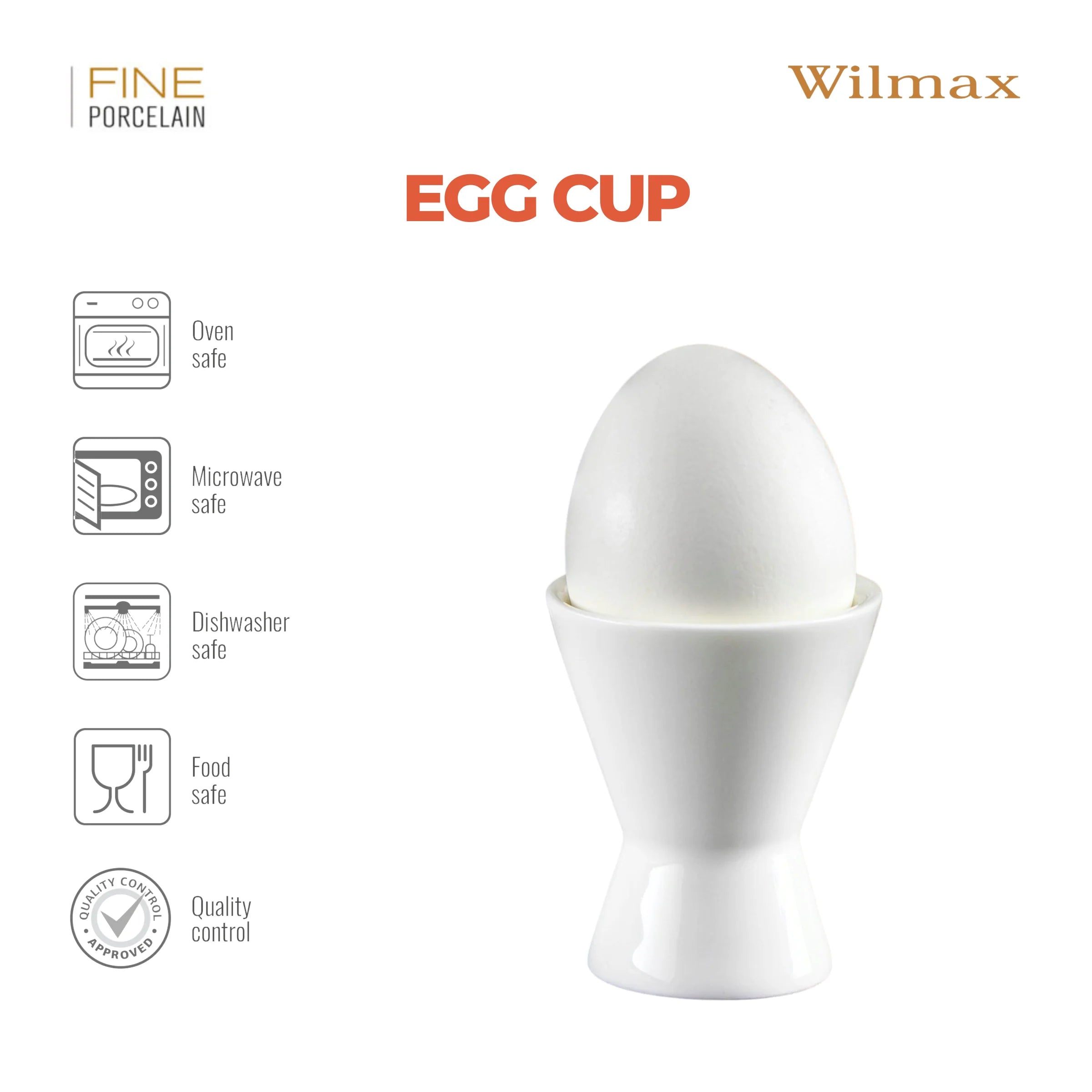 Wilmax Eierbecher 4,5 × 5,5 cm Weiß aus Porzellan