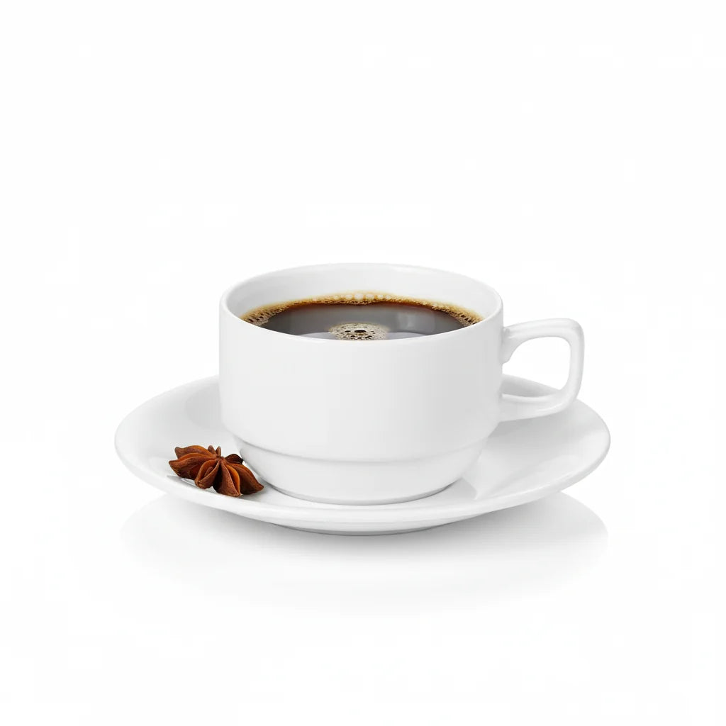 Wilmax Tasse mit Untertasse 220 ml Weiß aus Porzellan
