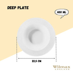 Wilmax England Tiefer Porzellan-Teller 22.5 cm – WL-880101303/A