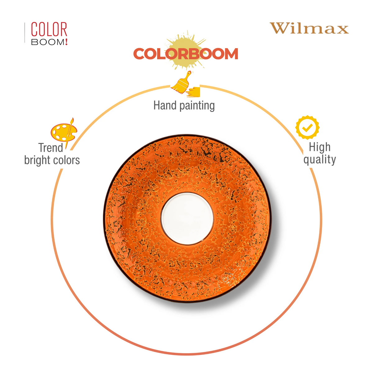 Wilmax Untertasse 15 cm Orange aus Porzellan