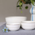 Wilmax Schale 1300 ml 18 cm Weiß mit Goldrand aus Porzellan