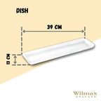 Wilmax Servierplatte 39 x 13 cm aus Porzellan, Weiß WL-992673/A