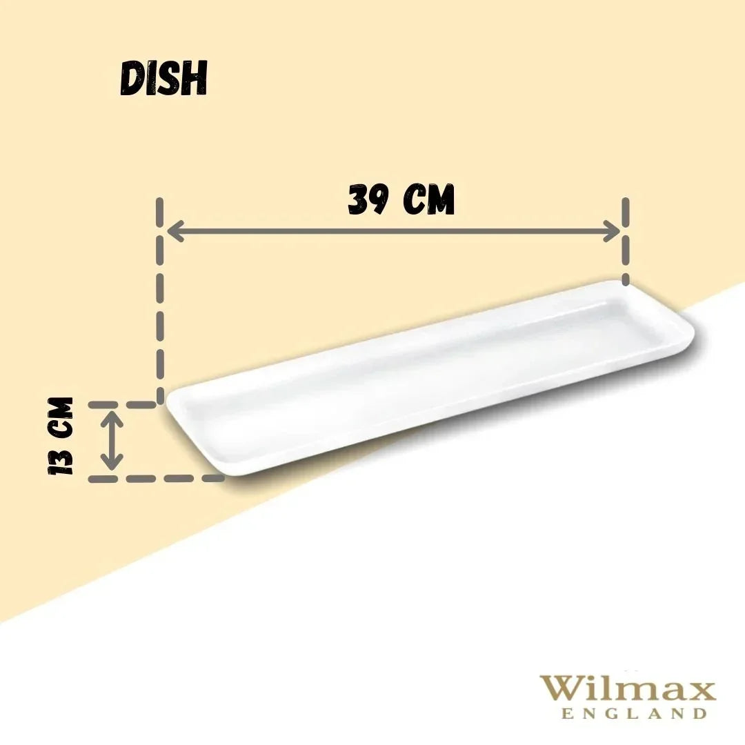 Wilmax Servierplatte 39 × 13 cm Weiß aus Porzellan