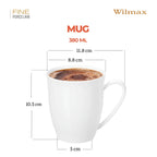 Wilmax Tasse 380 ml 4er-Set Weiß aus Porzellan