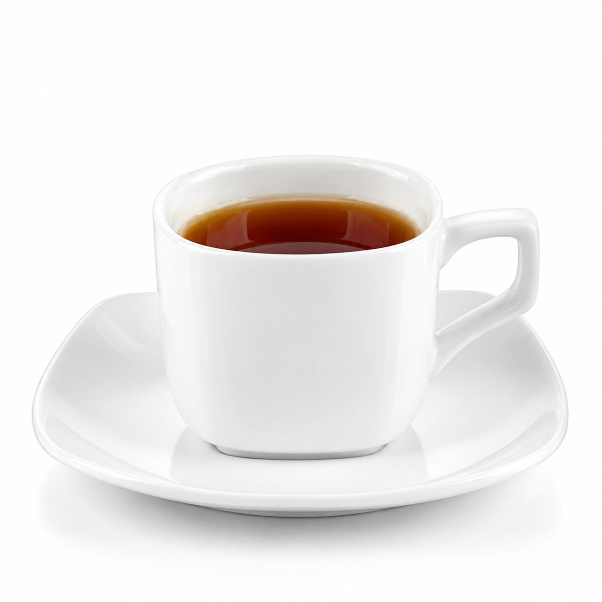 Wilmax Tasse mit Untertasse 200 ml Weiß aus Porzellan