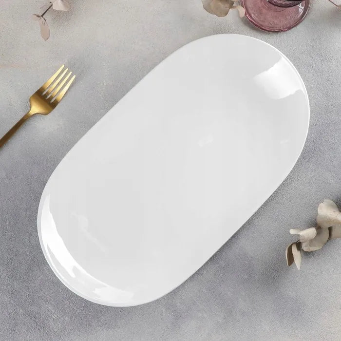 Wilmax Servierplatte 33 × 18,5 cm Weiß aus Porzellan