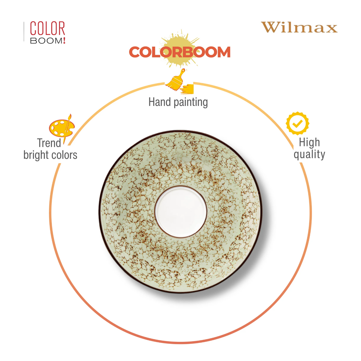 Wilmax Untertasse 15 cm Pistazie aus Porzellan