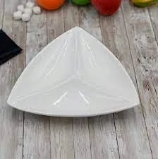 Wilmax Servierplatte 24 cm mit 3 Fächern Weiß aus Porzellan