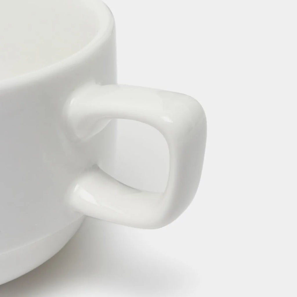 Wilmax Tasse mit Untertasse 220 ml Weiß aus Porzellan
