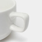 Wilmax Tasse mit Untertasse 220 ml Weiß aus Porzellan