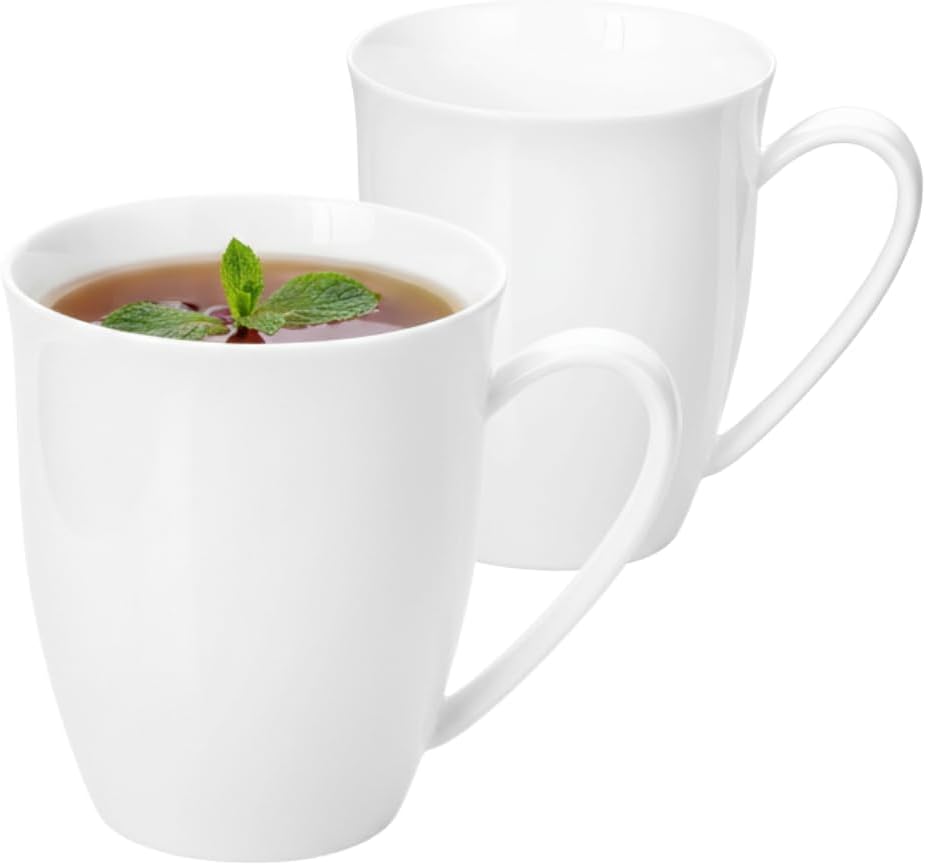 Wilmax Tasse 380 ml 2er-Set Weiß aus Porzellan