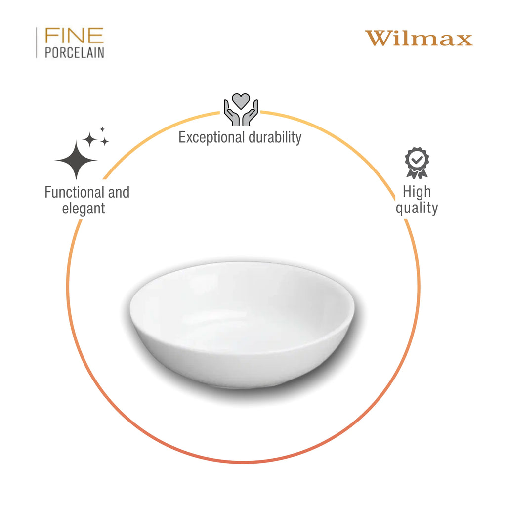 Wilmax Sojaschale 7,5 cm Weiß aus Porzellan