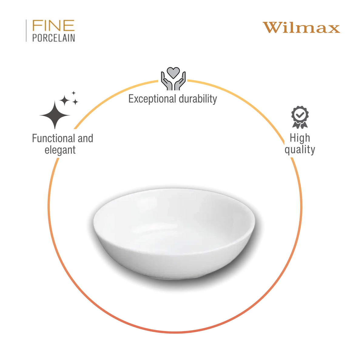 Wilmax Sojaschale 7,5 cm Weiß aus Porzellan